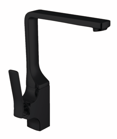 Black High Rise Square Sink Mixer