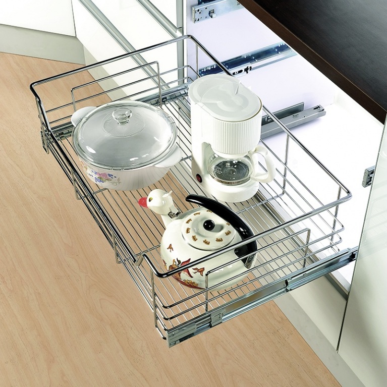 Chrome Wire Drawer Baskets with Soft Close