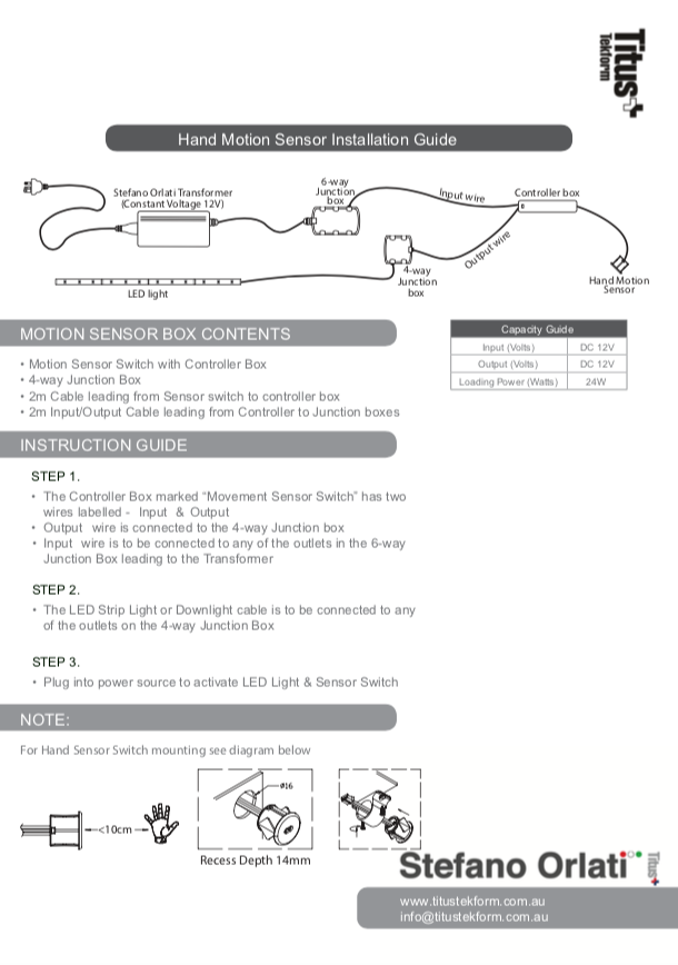 Hand Sensor Instructions