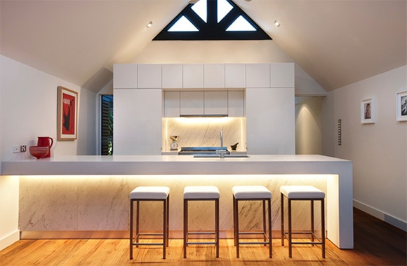 Led lights under shop kitchen island