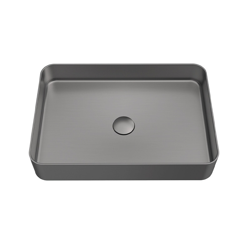 Titus Rectangular PVD Rectangular Vanity Basin Gun Metal | Titus Tekform